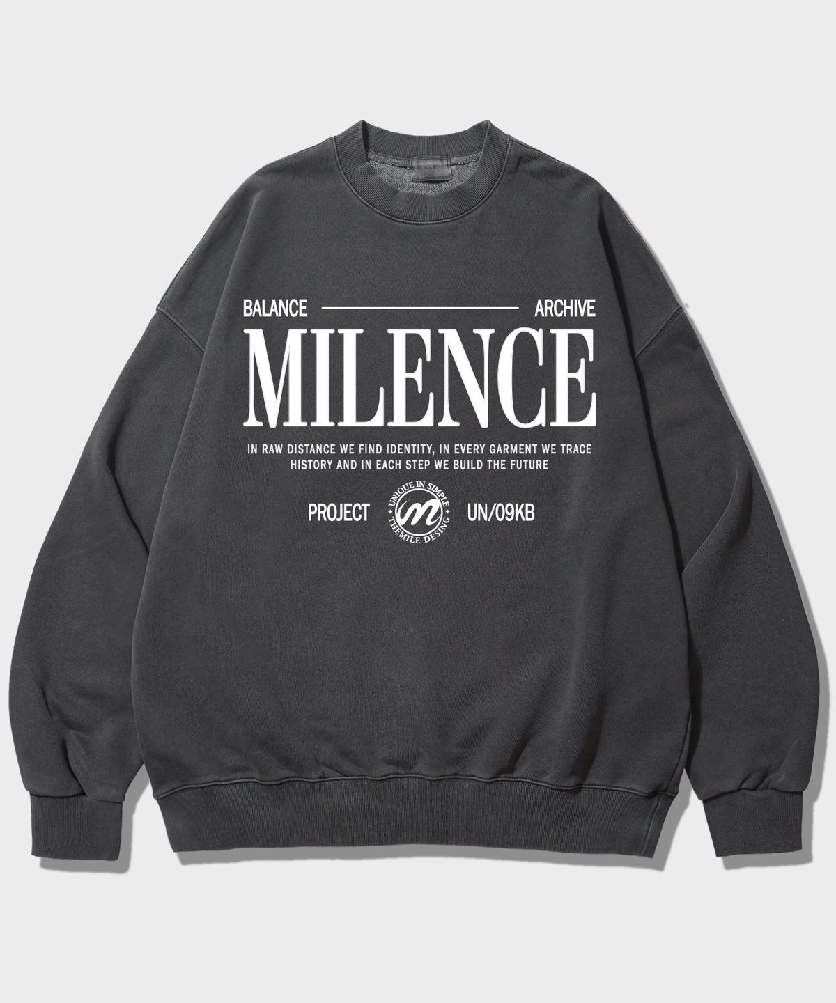 더마일(THEMILE) MILENC SWEAT MTM_PIGMENT D.GRAY