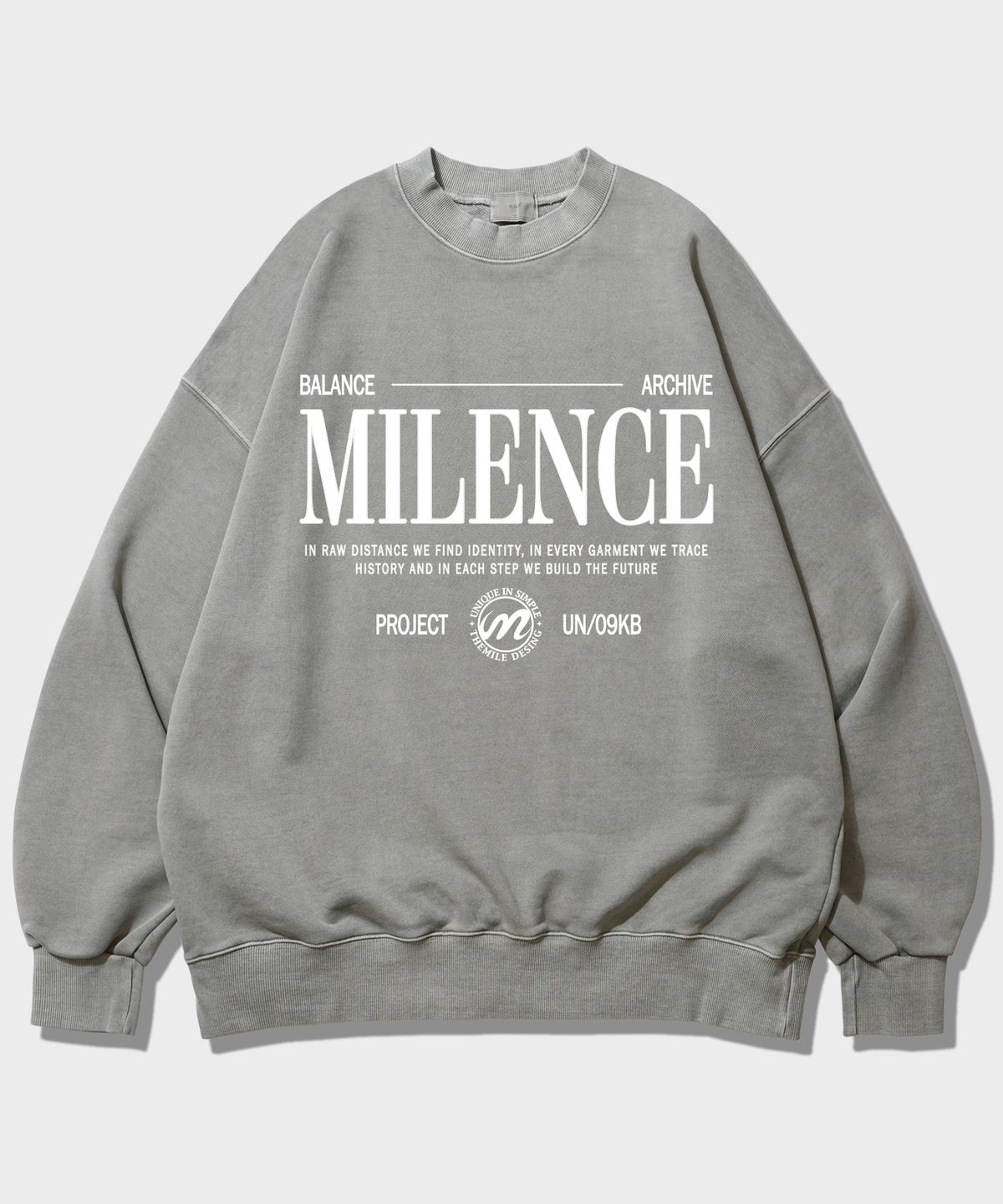 더마일(THEMILE) MILENC SWEAT MTM_PIGMENT GRAY