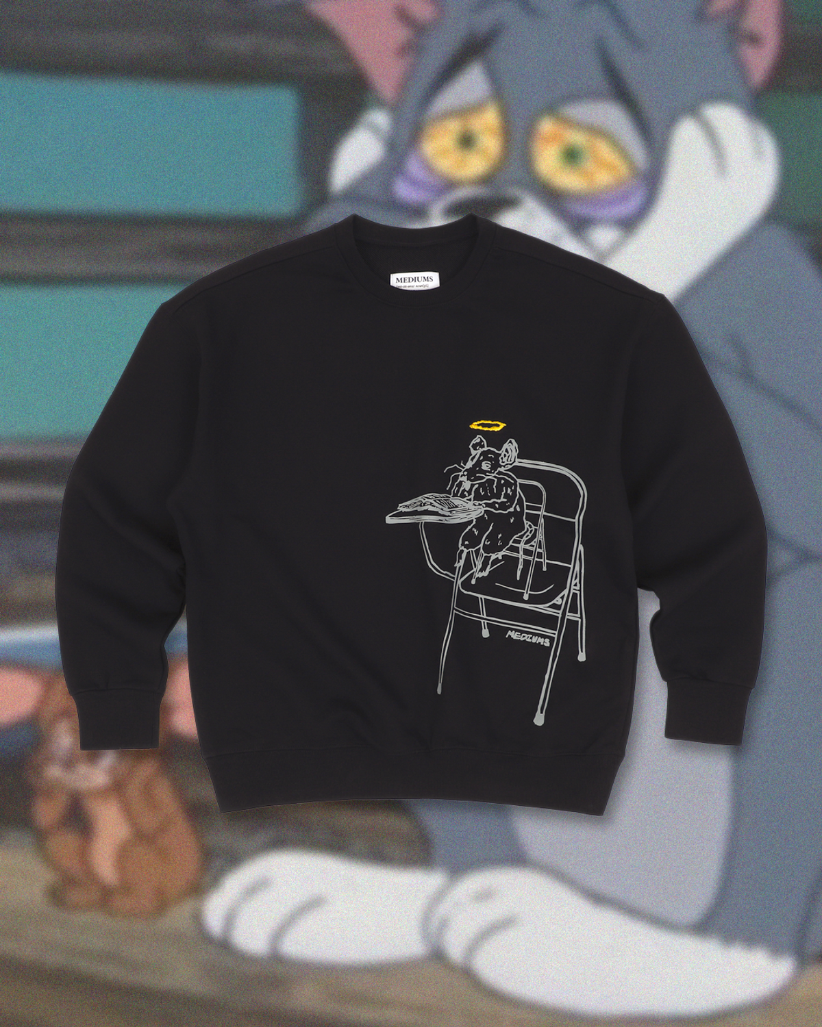 미디엄스(MEDIUMS) Angel Rat Sweatshirt - Black (천사 쥐 맨투맨)