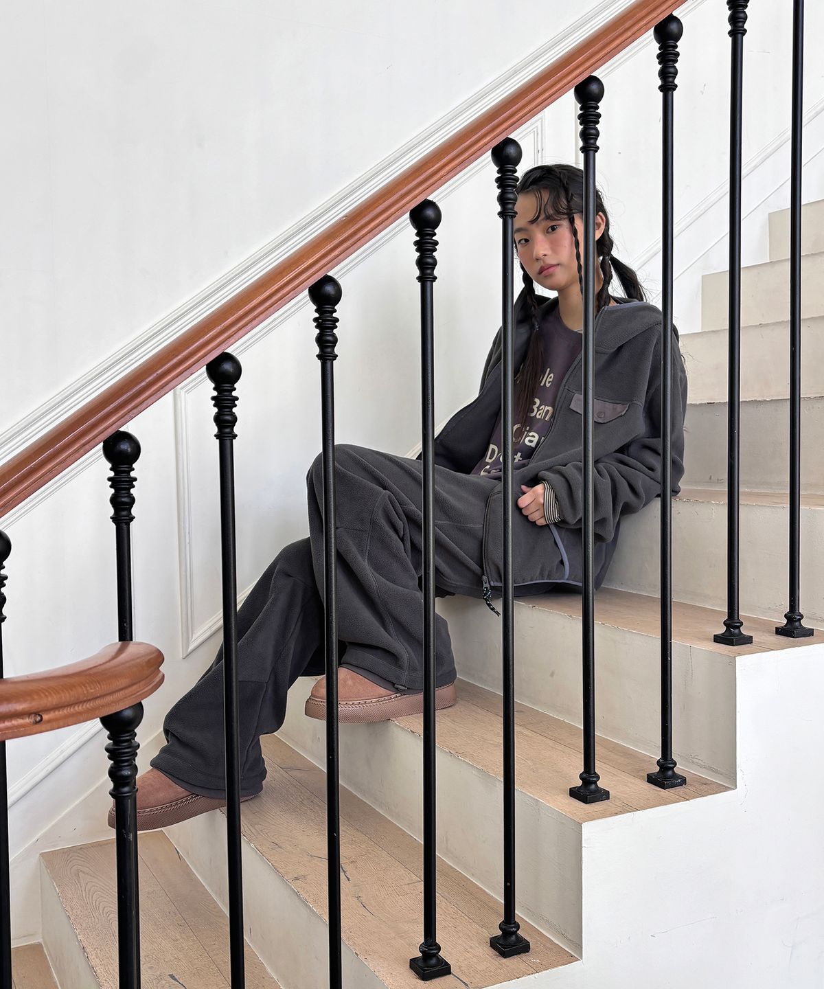 데프가먼츠(DEFGARMENTS) (DEFG X US) FLEECE HOOD SET UP [4COLOR]