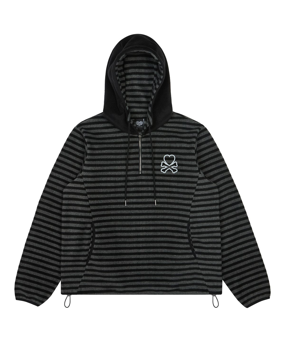 러브이즈트루(LUVISTRUE) EV HALF ZIP FLEECE HOODIE(BLACK)