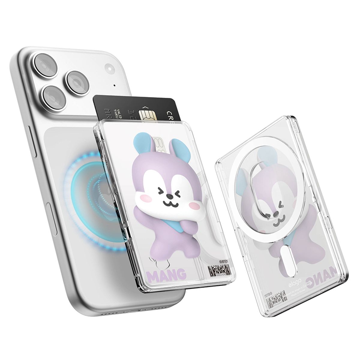 엘라고(ELAGO) BT21 맥세이프 투명 카드지갑 케이스