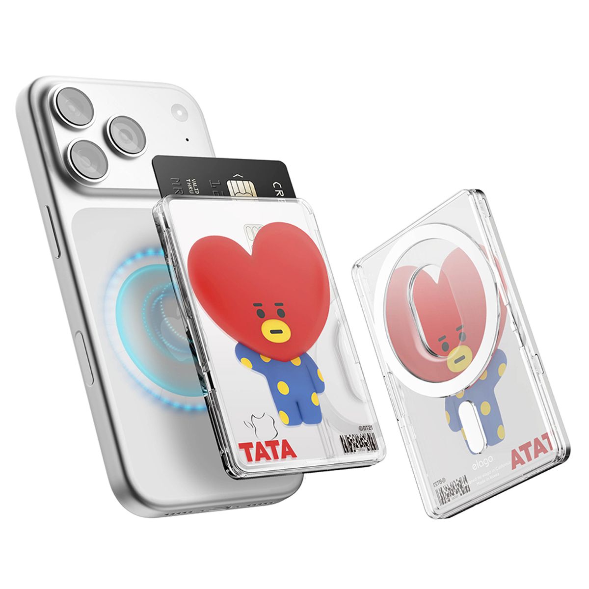엘라고(ELAGO) BT21 맥세이프 투명 카드지갑 케이스