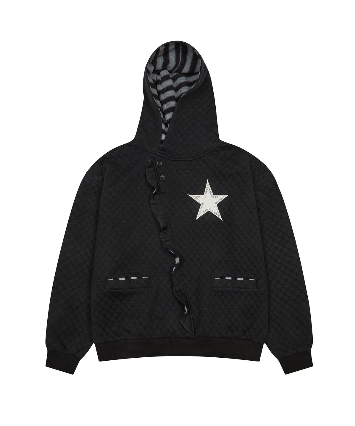 러브이즈트루(LUVISTRUE) EV STAR HOOD TEE(BLACK)