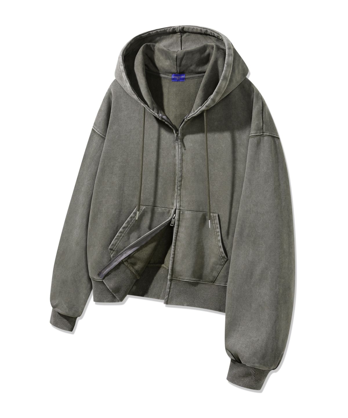 앨빈클로(ALVINCLO) 피그먼트 크롭 후드집업 DLX2973 (3 COLOR)
