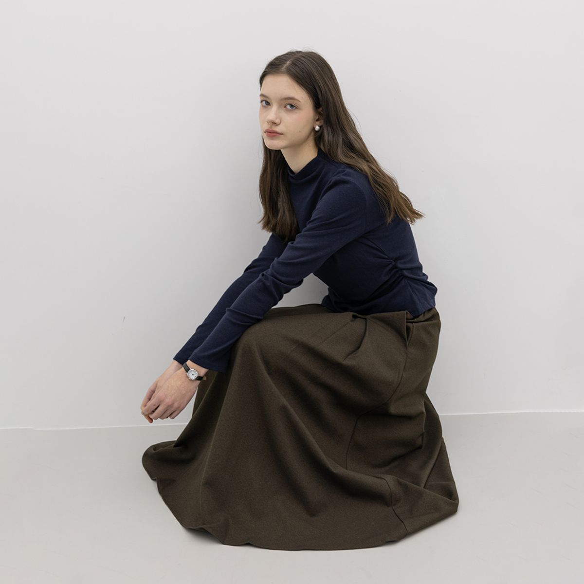 웬스데이딜라잇(WEDNESDAY DELIGHT) WD_Loose fitting skirt_BROWN