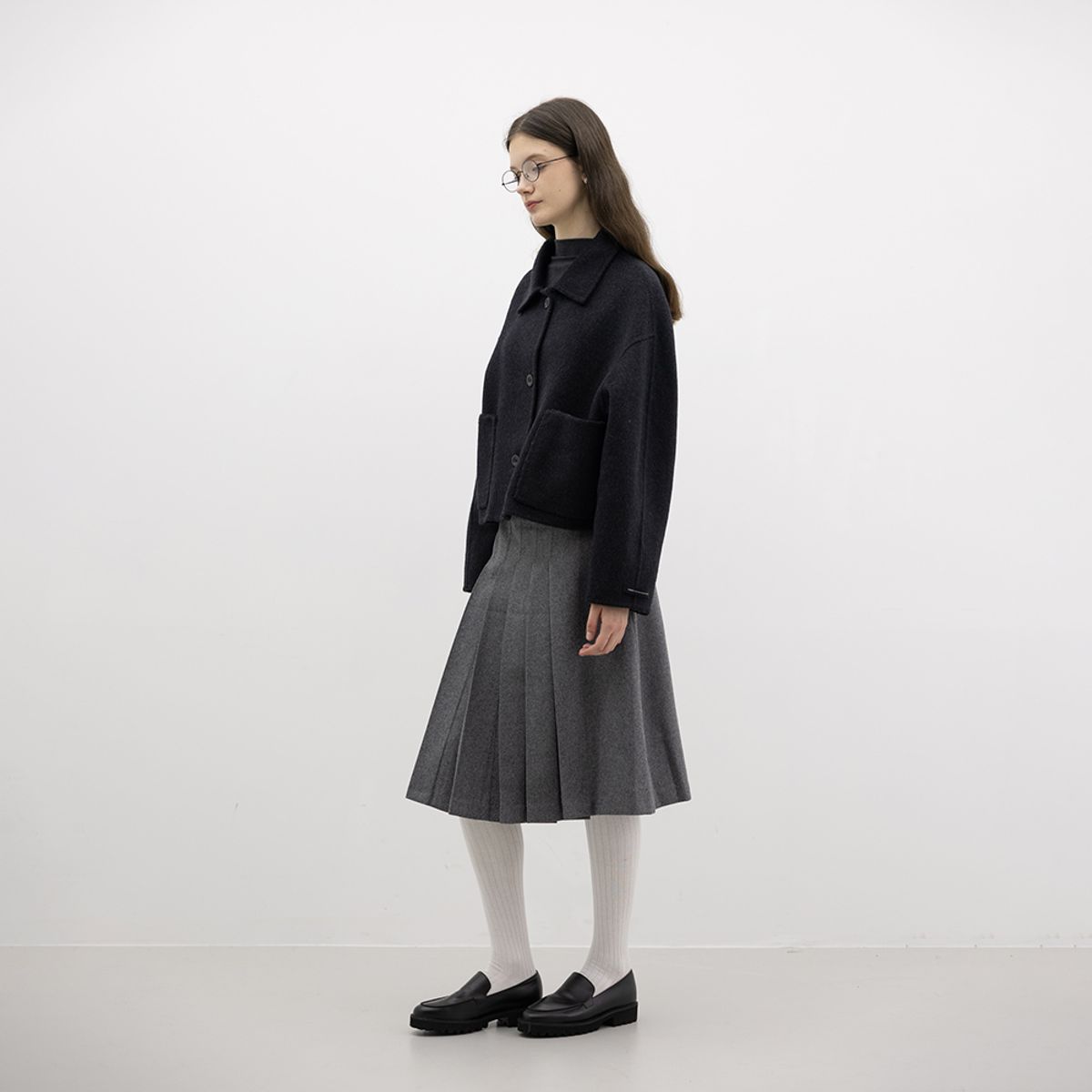 웬스데이딜라잇(WEDNESDAY DELIGHT) WD_Winter solid color pleated skirt_2color
