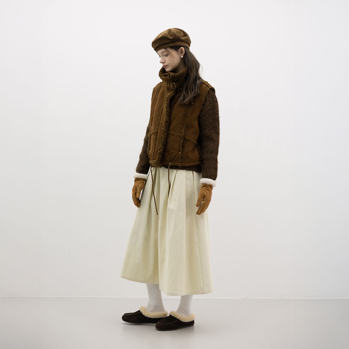 웬스데이딜라잇(WEDNESDAY DELIGHT) WD_Pile winter vest_BROWN