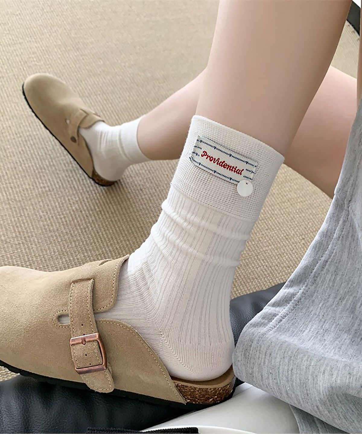 엔젤삭스(ANGEL SOCKS) [2개 세트]1319 버튼탭 단추 래터링 fashion socks 양말