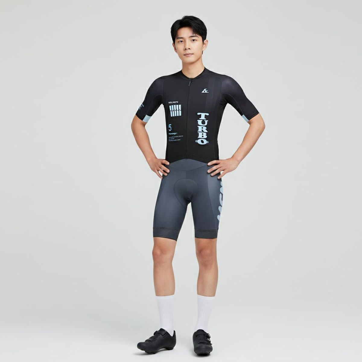 엠씨엔스포츠(MCNSPORTS) 니트 블랙 반팔져지+4부 빕숏 세트