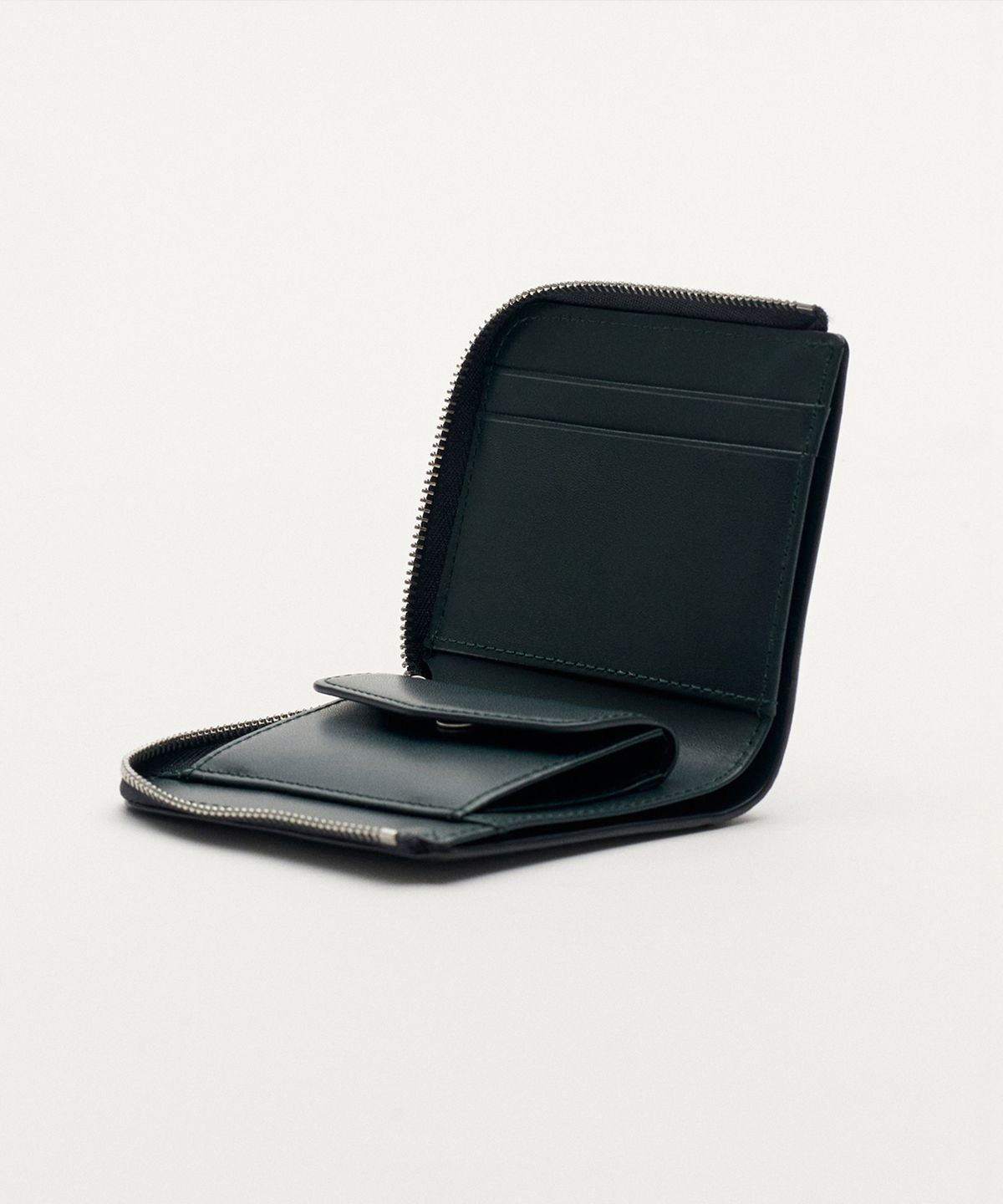 리이(RE RHEE) SOFT ZIP WALLET CHARCOAL GRAY