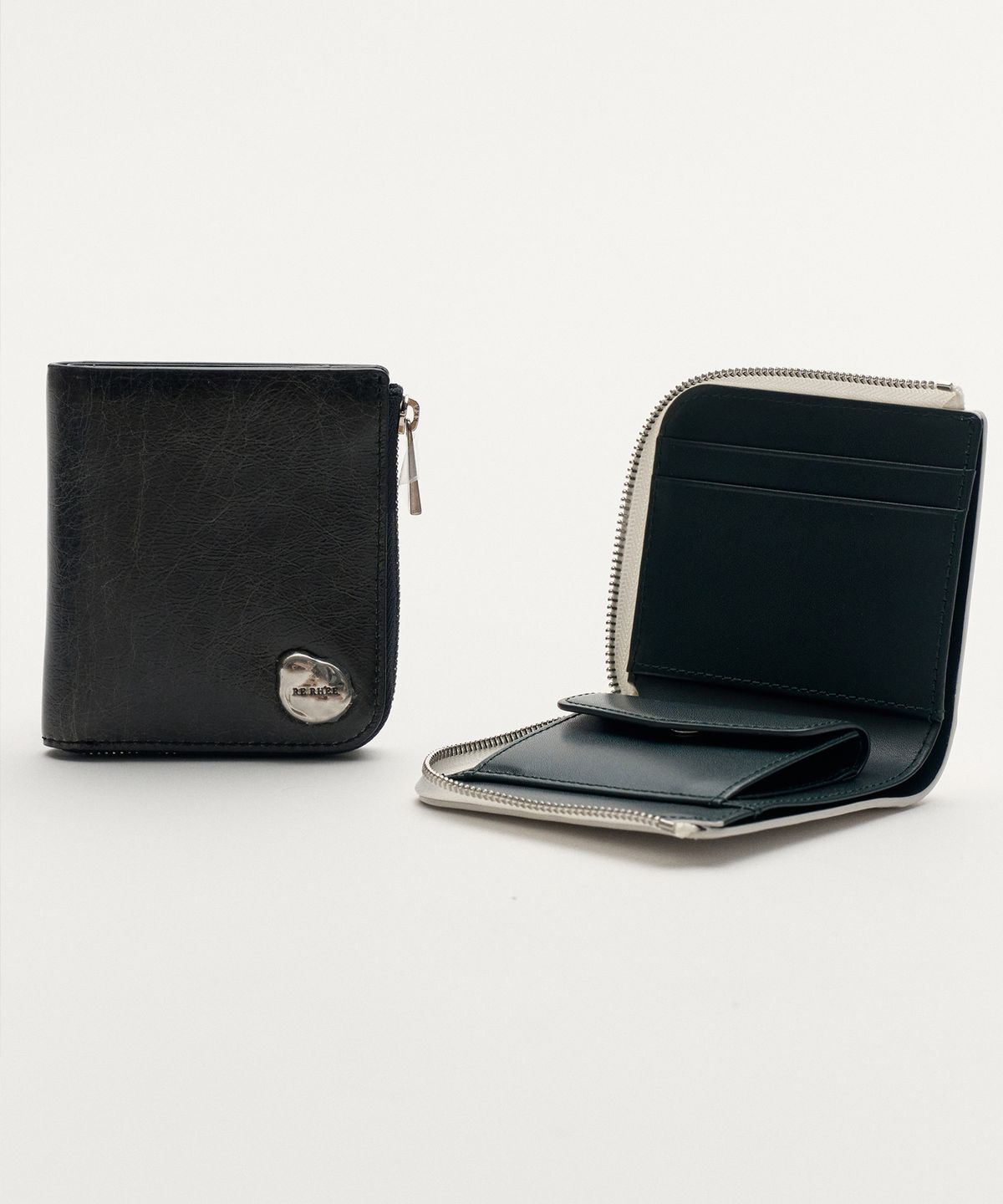 리이(RE RHEE) SOFT ZIP WALLET FOG