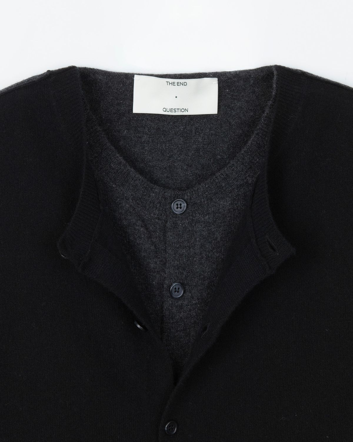 디앤드퀘스천(THEENDQUESTION) Double layer cardigan / BLACK