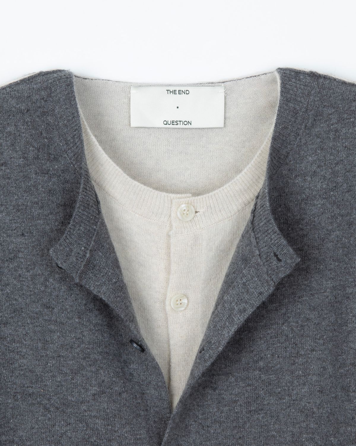 디앤드퀘스천(THEENDQUESTION) Double layer cardigan / GRAY