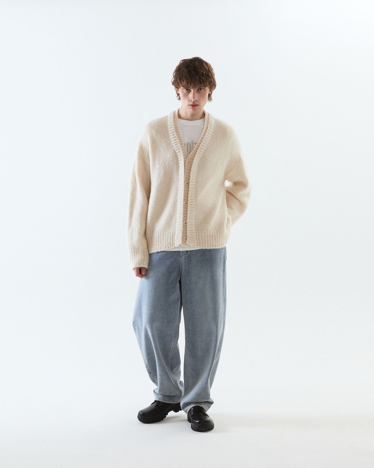 디앤드퀘스천(THEENDQUESTION) Double brush cardigan / IVORY