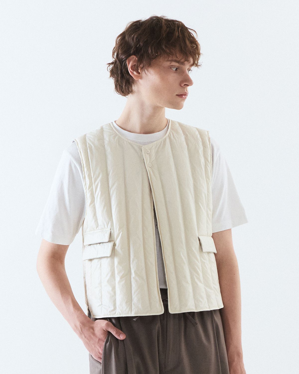 디앤드퀘스천(THEENDQUESTION) Duck down quilting vest / IVORY