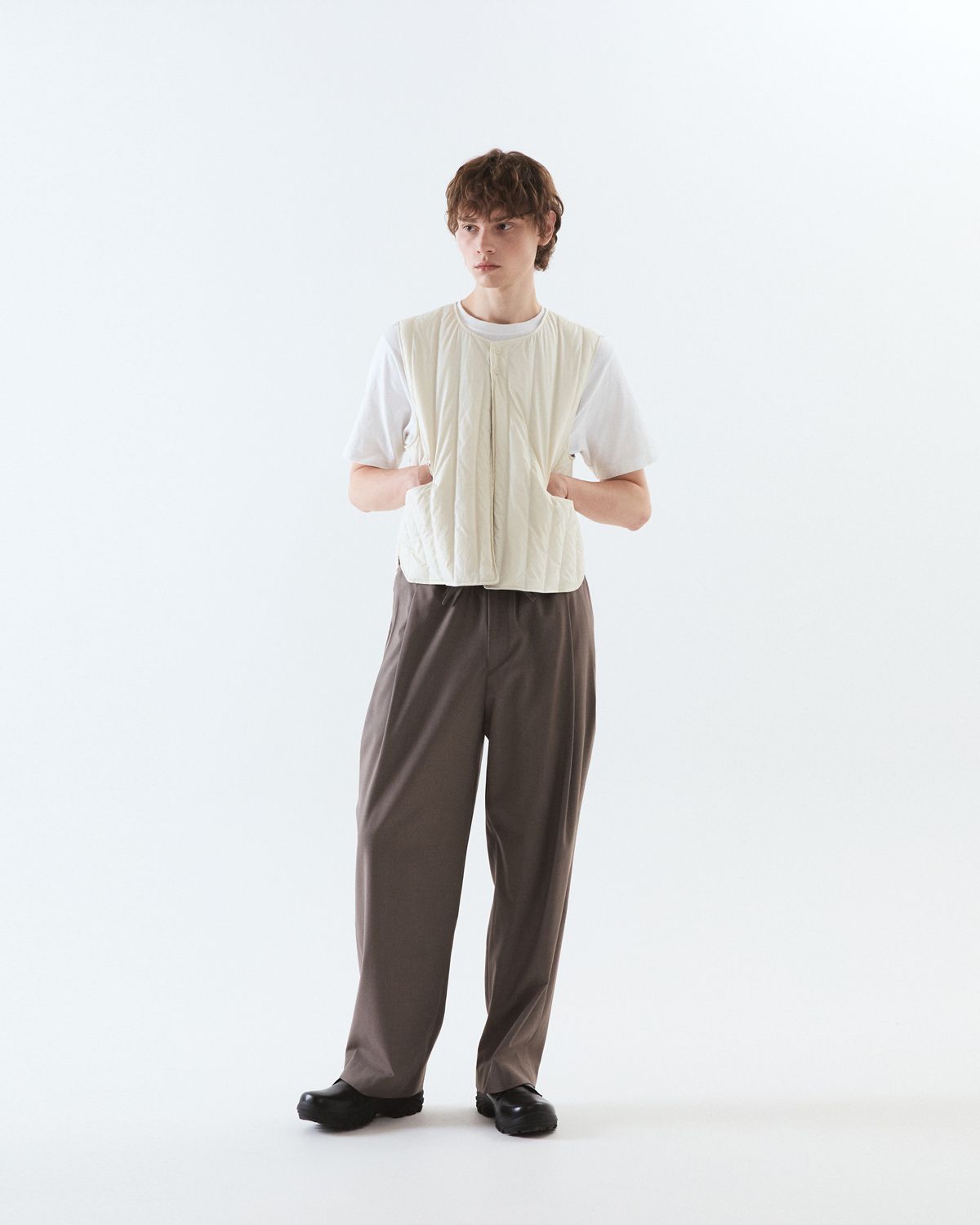 디앤드퀘스천(THEENDQUESTION) Duck down quilting vest / IVORY