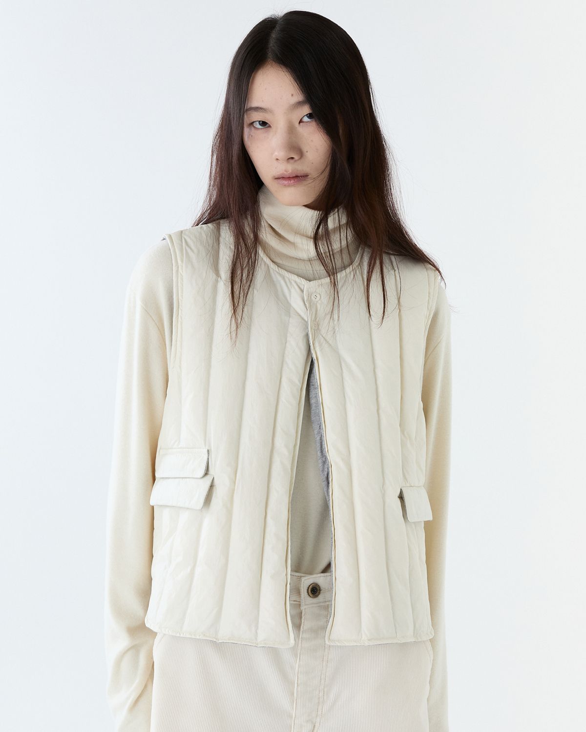 디앤드퀘스천(THEENDQUESTION) Duck down quilting vest / IVORY