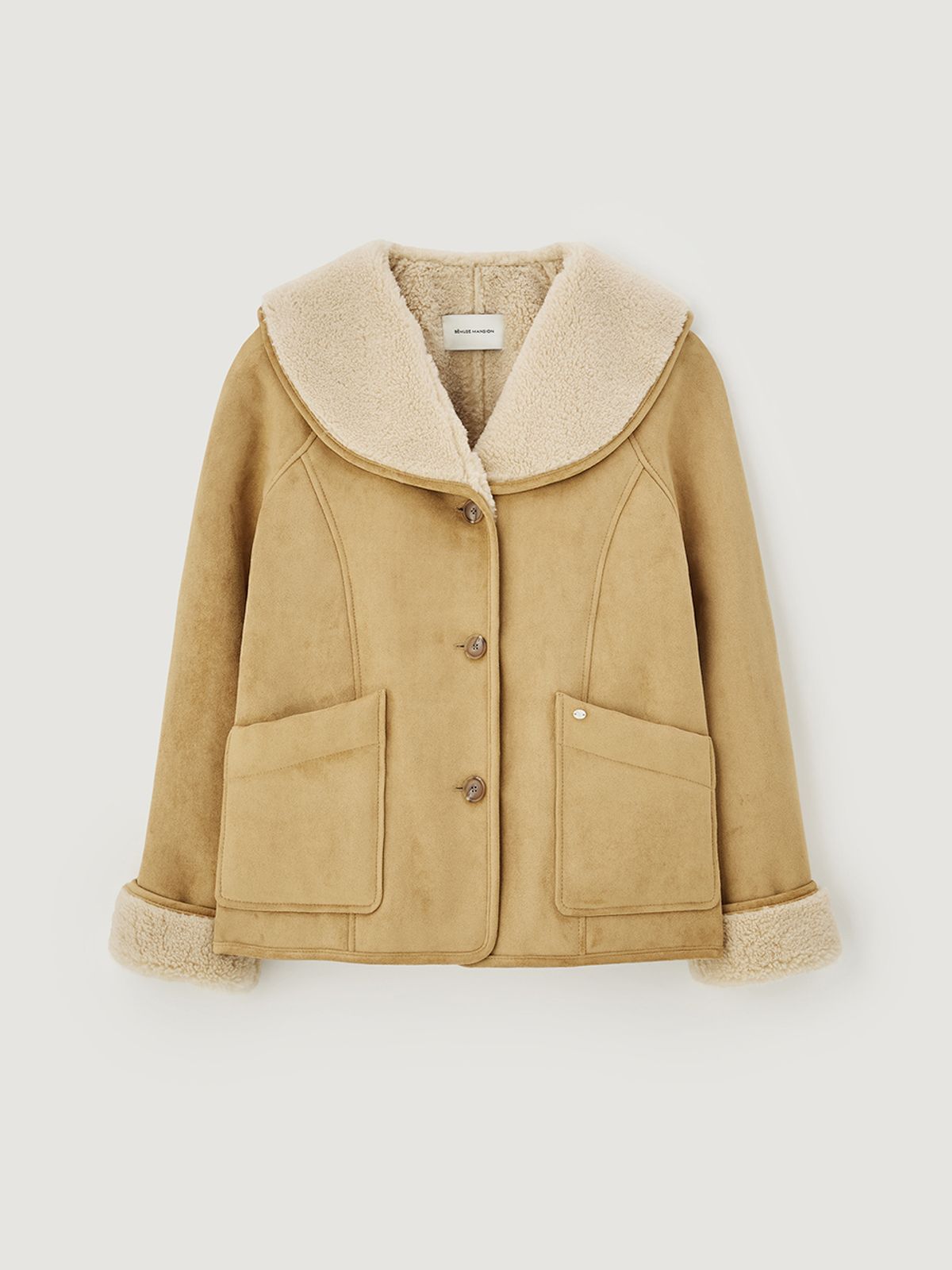 비뮤즈맨션(BEMUSE MANSION) Wide collar mustang jacket - Camel