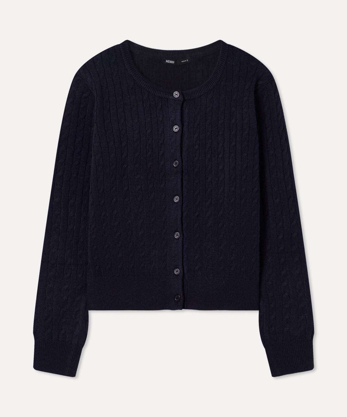 미쏘(MIXXO) 라운드넥 케이블 가디건_MIWCKG120T