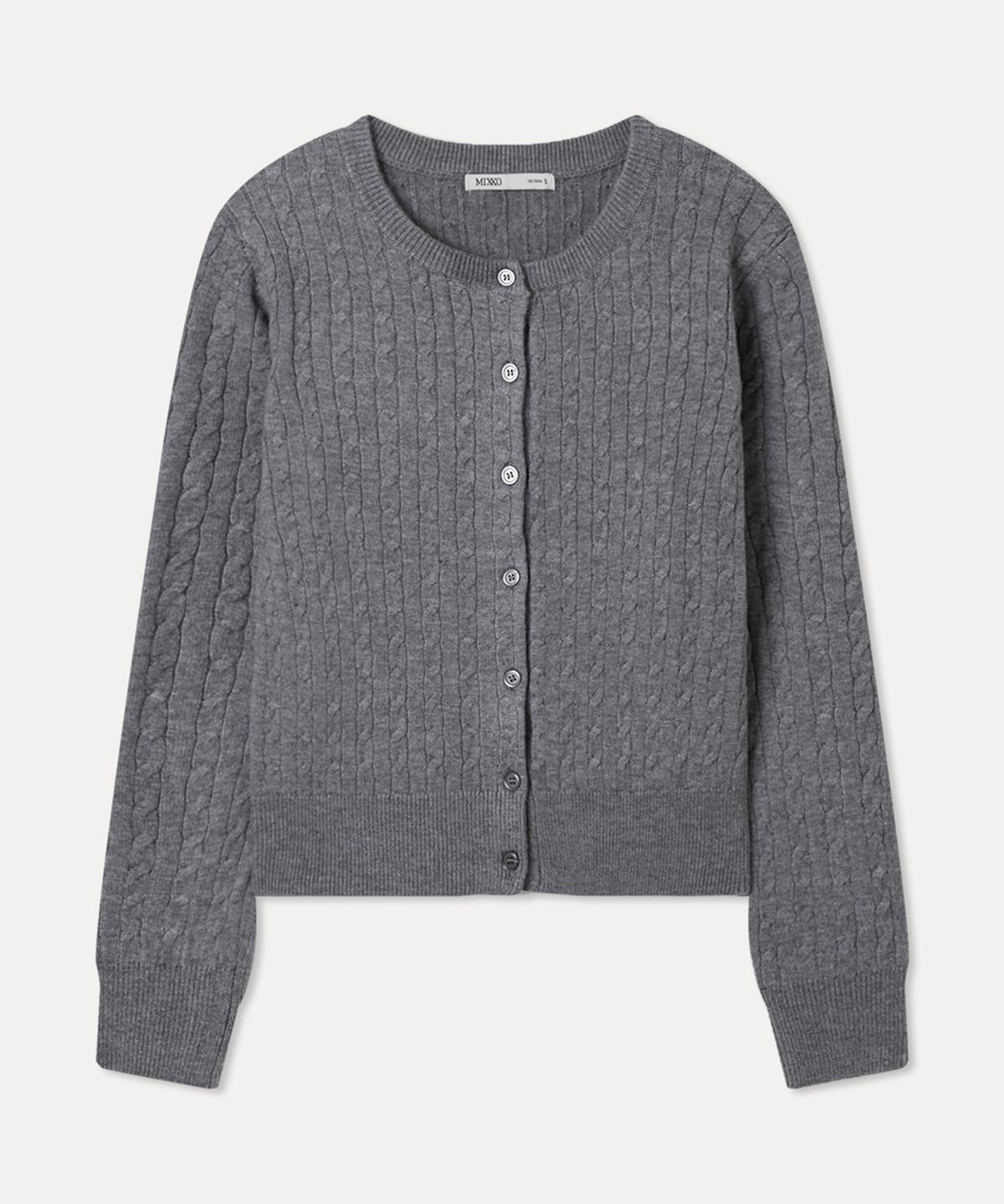 미쏘(MIXXO) 라운드넥 케이블 가디건_MIWCKG120T