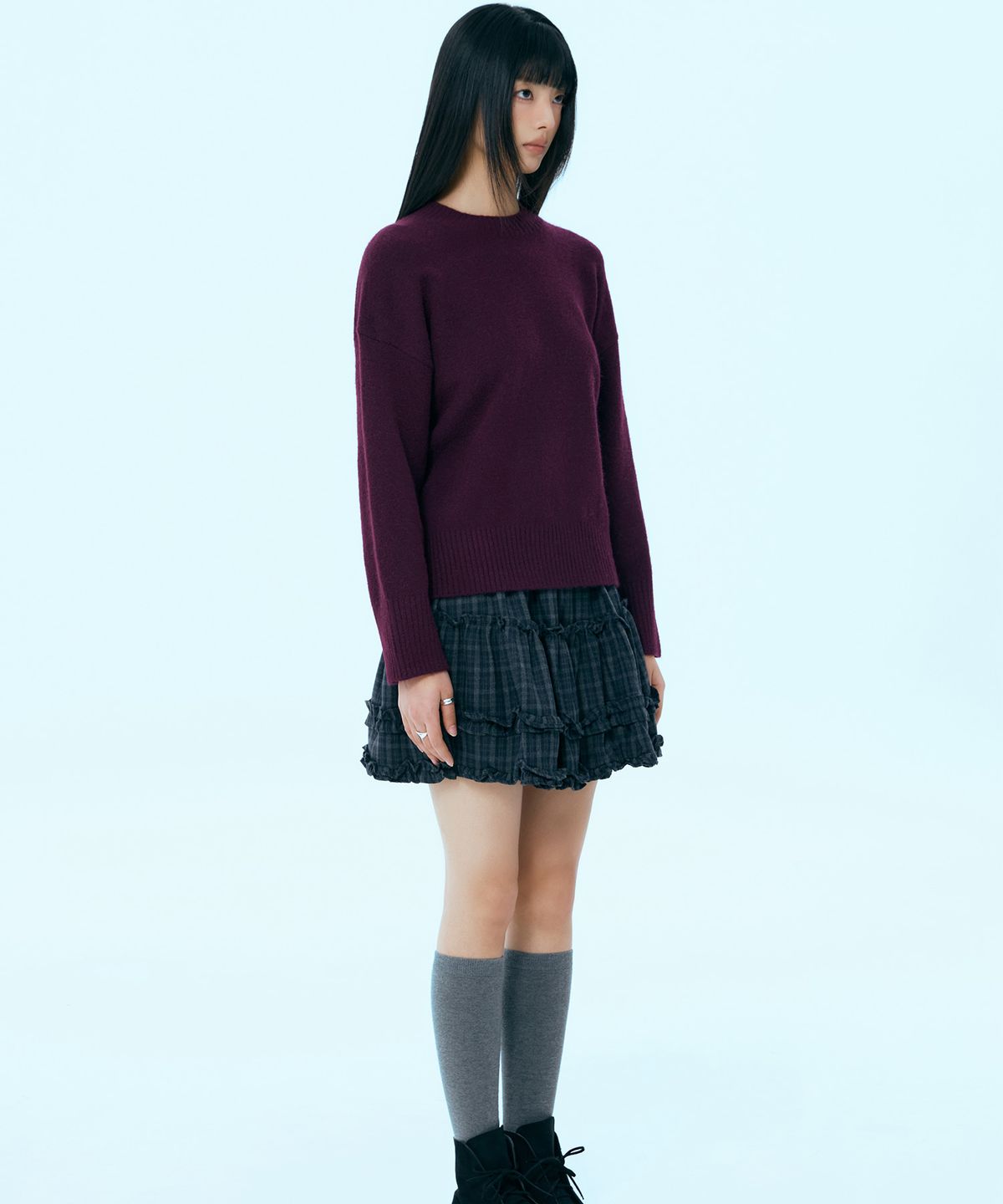 미쏘(MIXXO) [에센셜] 라운드넥 루즈핏 풀오버_MIWKAG110T