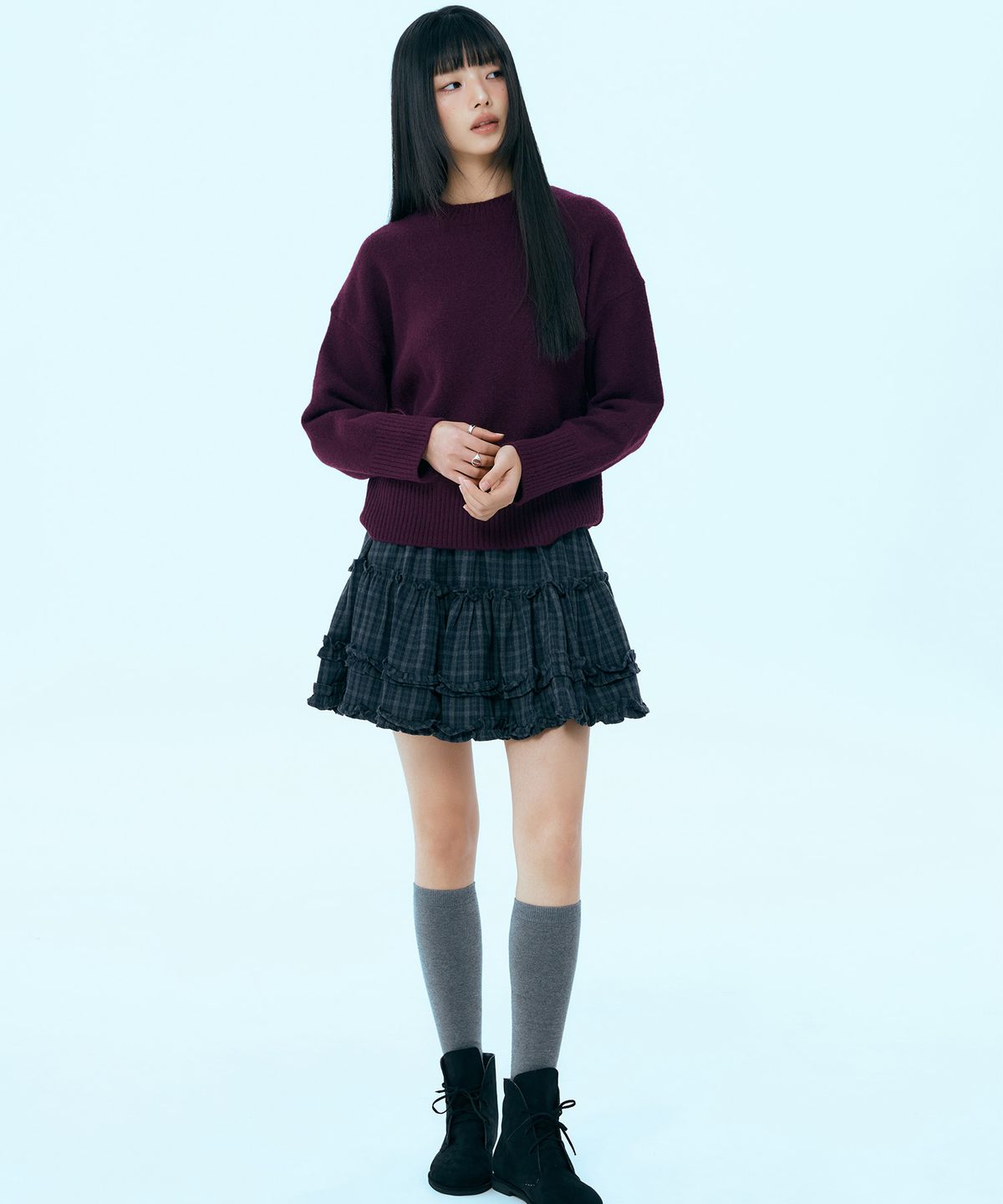 미쏘(MIXXO) [에센셜] 라운드넥 루즈핏 풀오버_MIWKAG110T