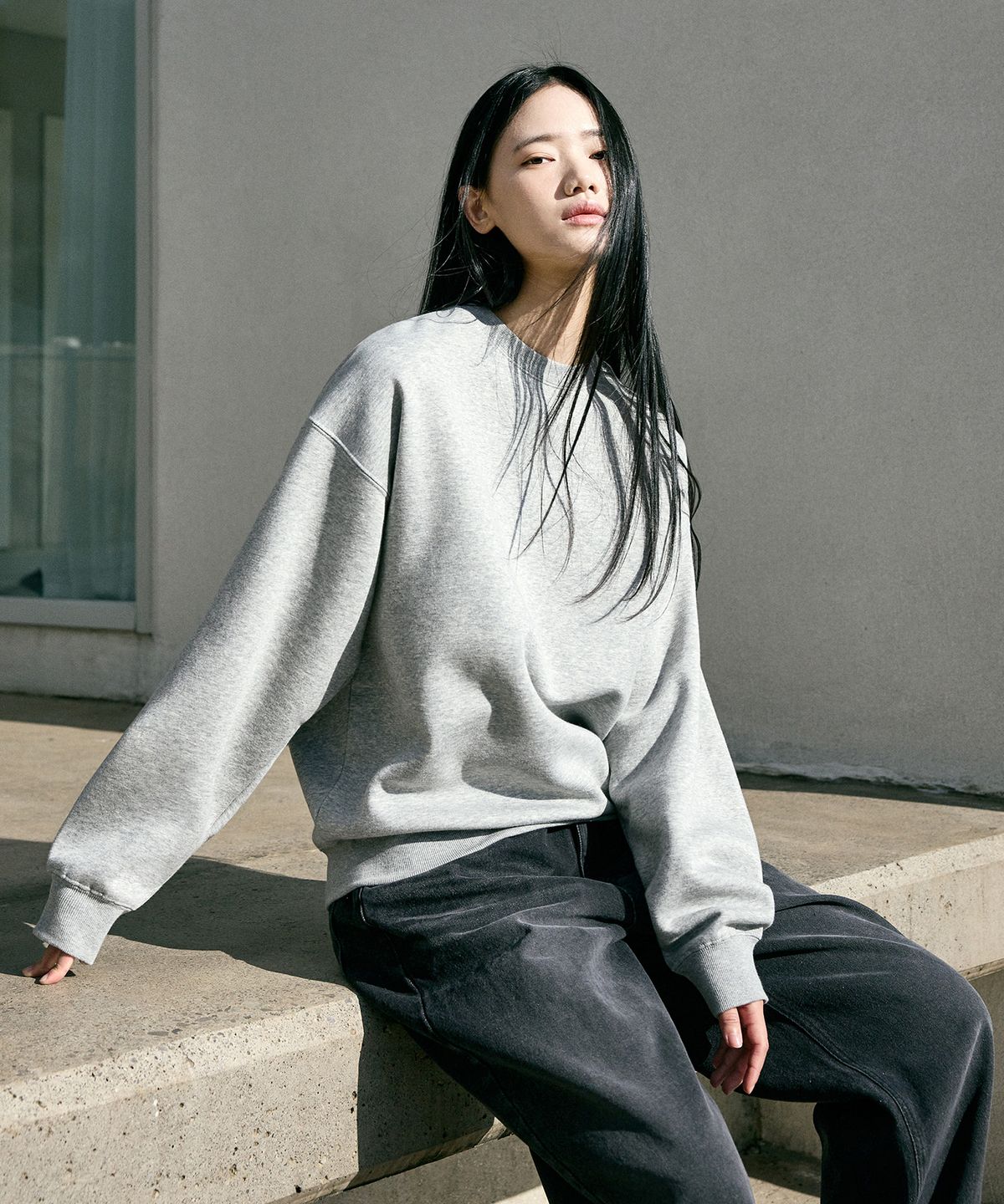 미니멀프로젝트(MINIMALPROJECT) 리파인드 스탠다드 기모 맨투맨 티셔츠 MMT200 [GRAY]