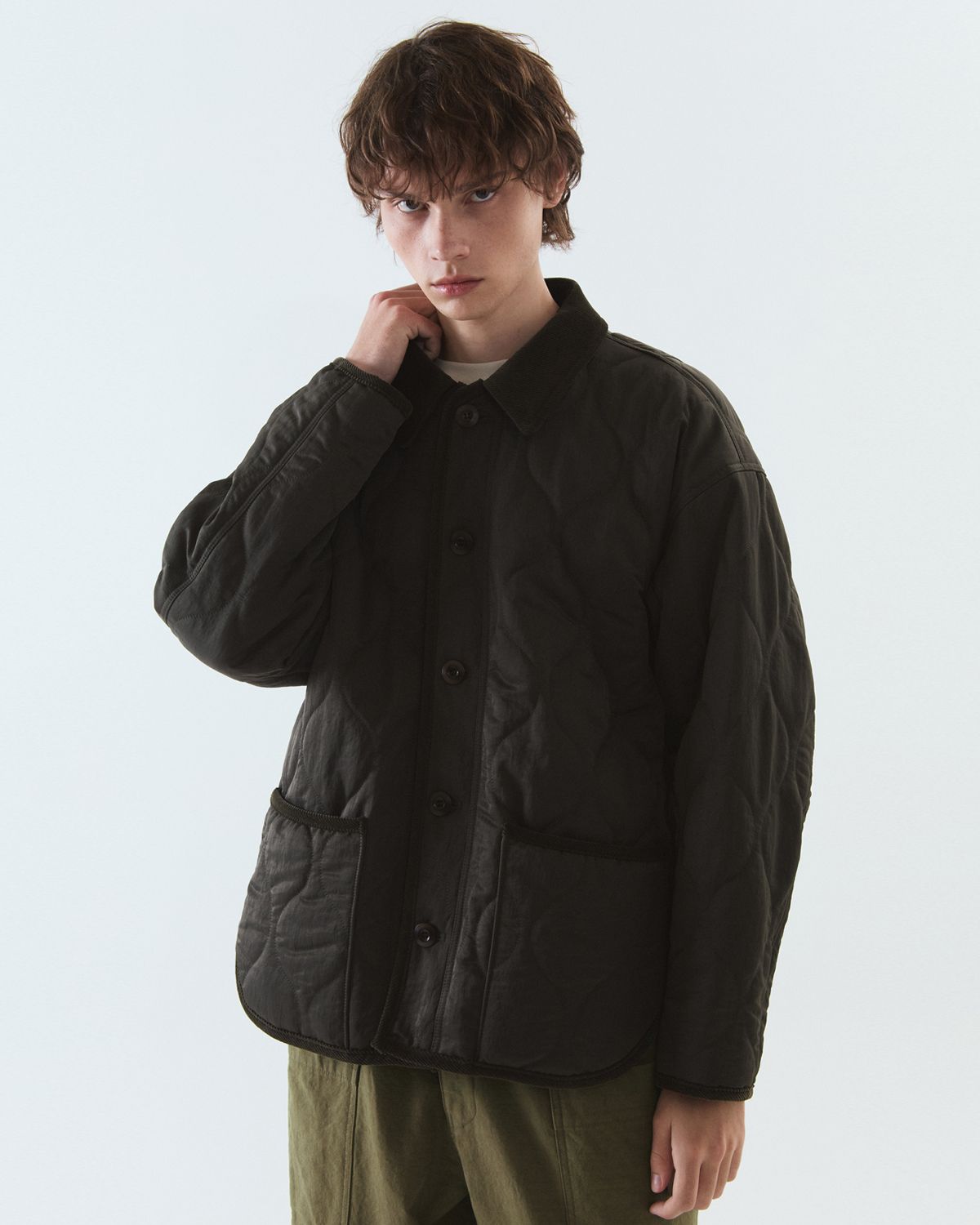 디앤드퀘스천(THEENDQUESTION) Quilting half jacket / KHAKI