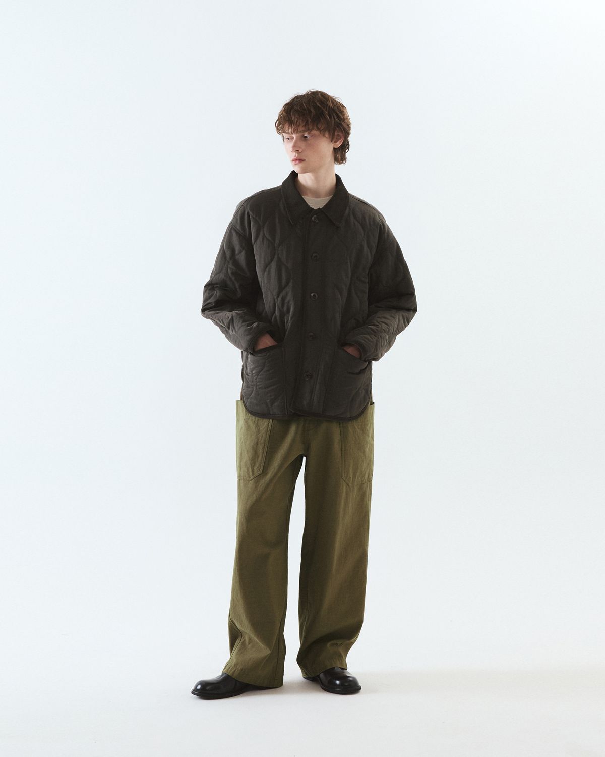디앤드퀘스천(THEENDQUESTION) Quilting half jacket / KHAKI