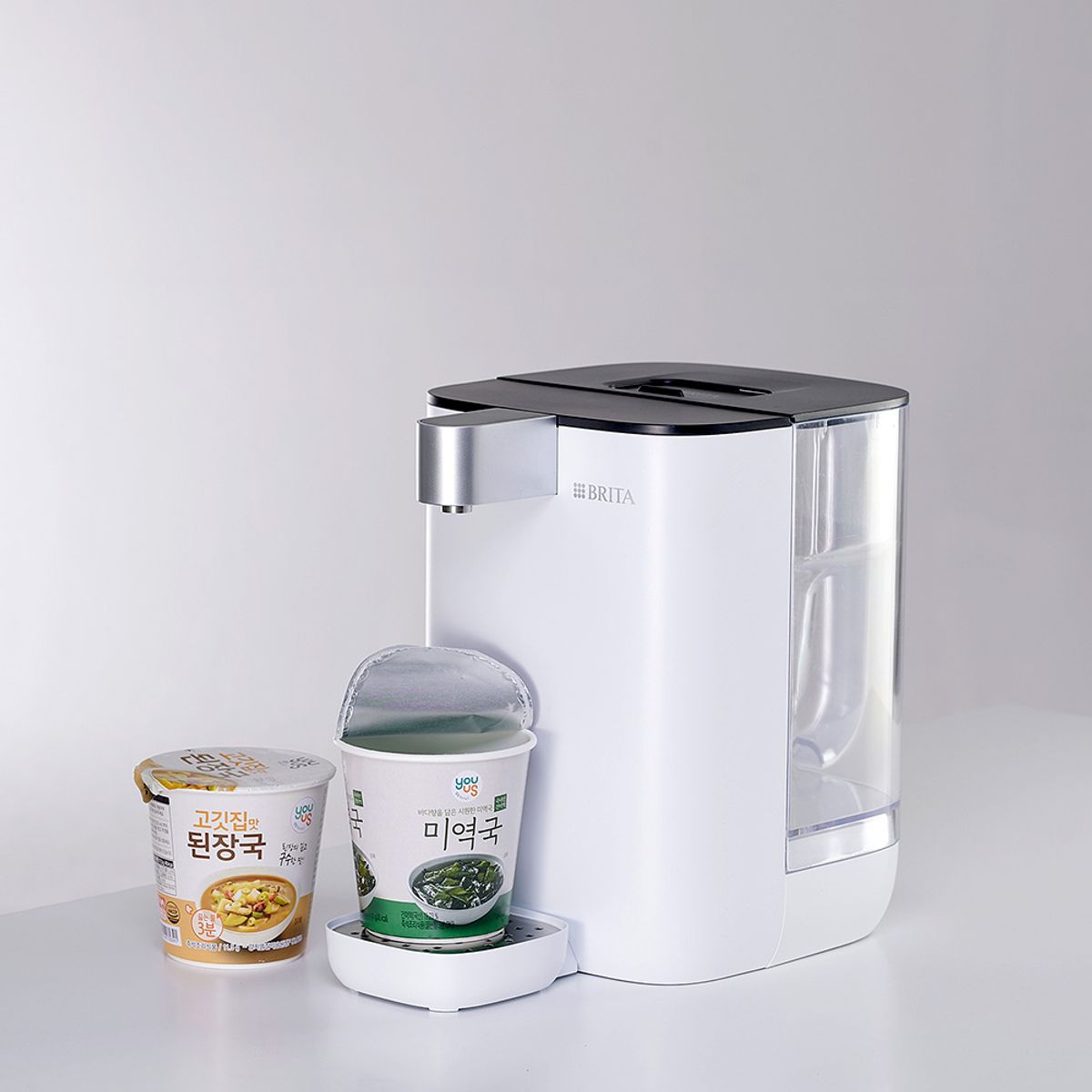 브리타(BRITA) 큐브 무타공 온정수기  4L 화이트 + 기본필터 1입