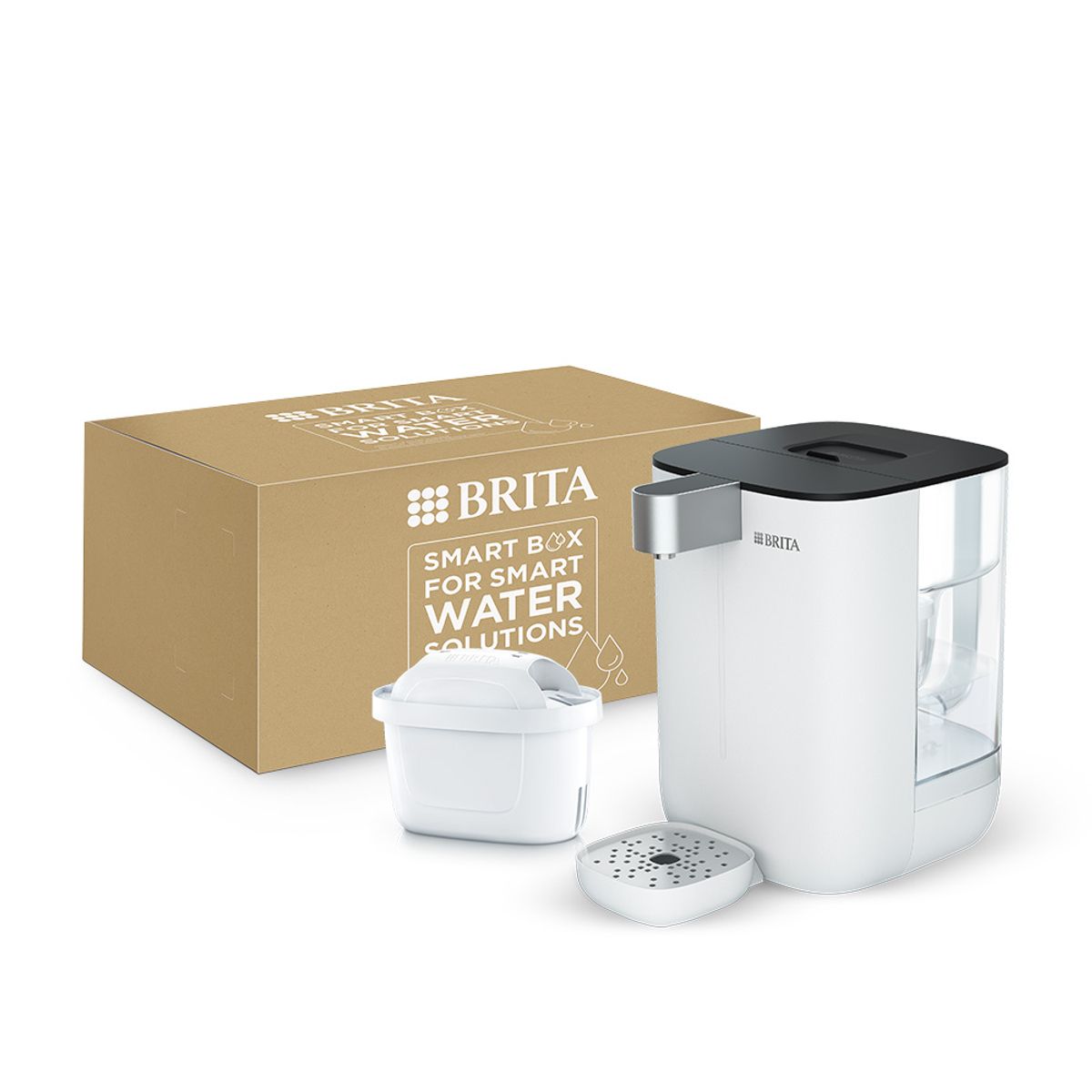 브리타(BRITA) 큐브 무타공 온정수기  4L 화이트 + 기본필터 1입