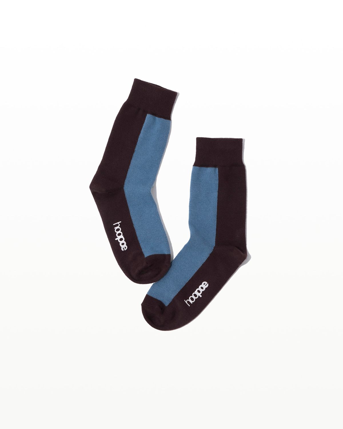 후포(HOOPOE) everyday color block socks_choco brown