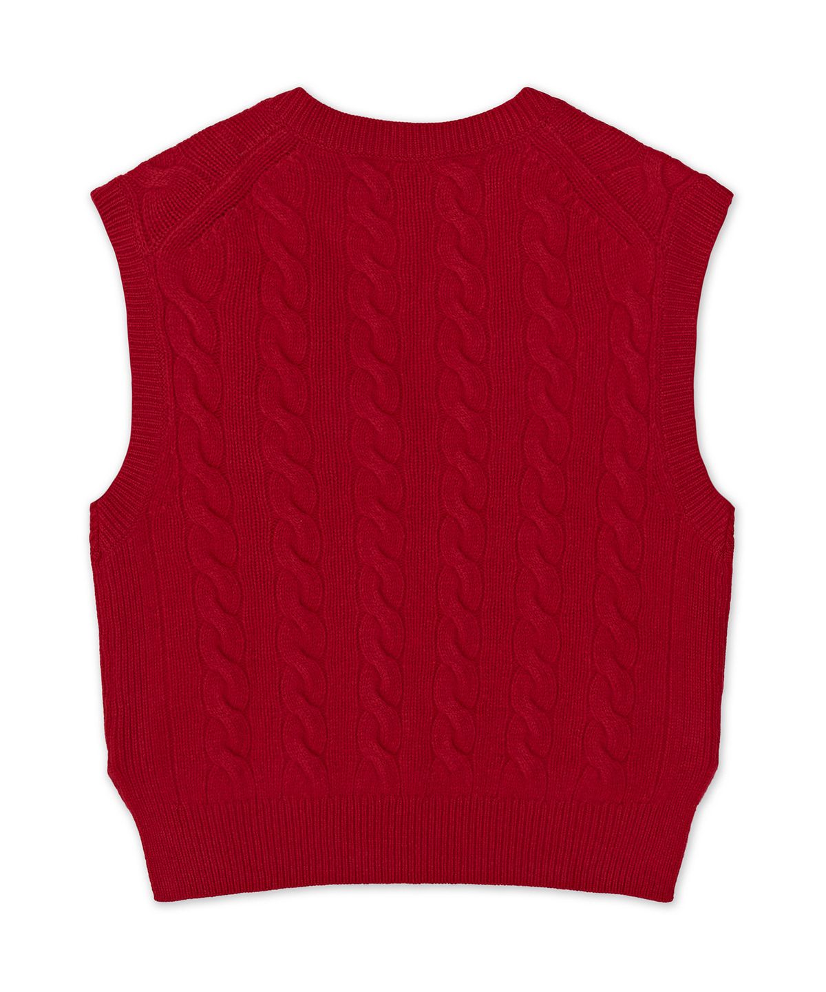 폴로 랄프 로렌(POLO RALPH LAUREN) 케이블 니트 울 캐시미어 스웨터 베스트-레드