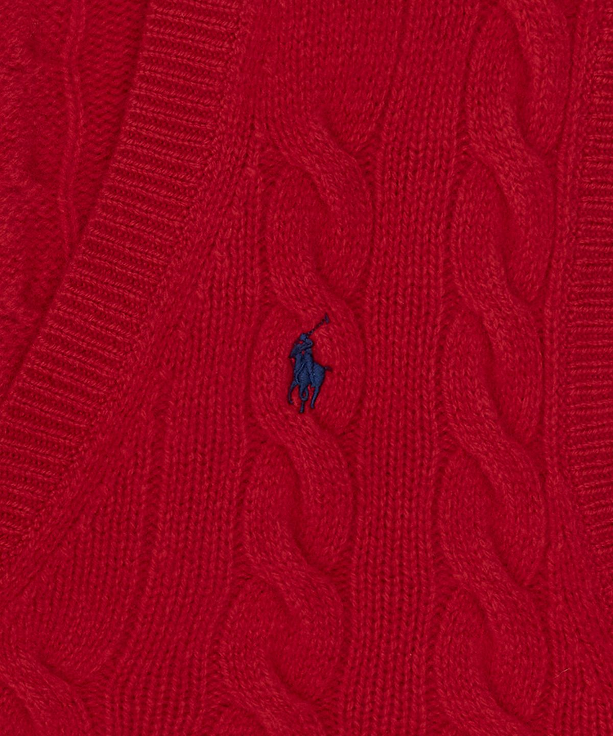 폴로 랄프 로렌(POLO RALPH LAUREN) 케이블 니트 울 캐시미어 스웨터 베스트-레드