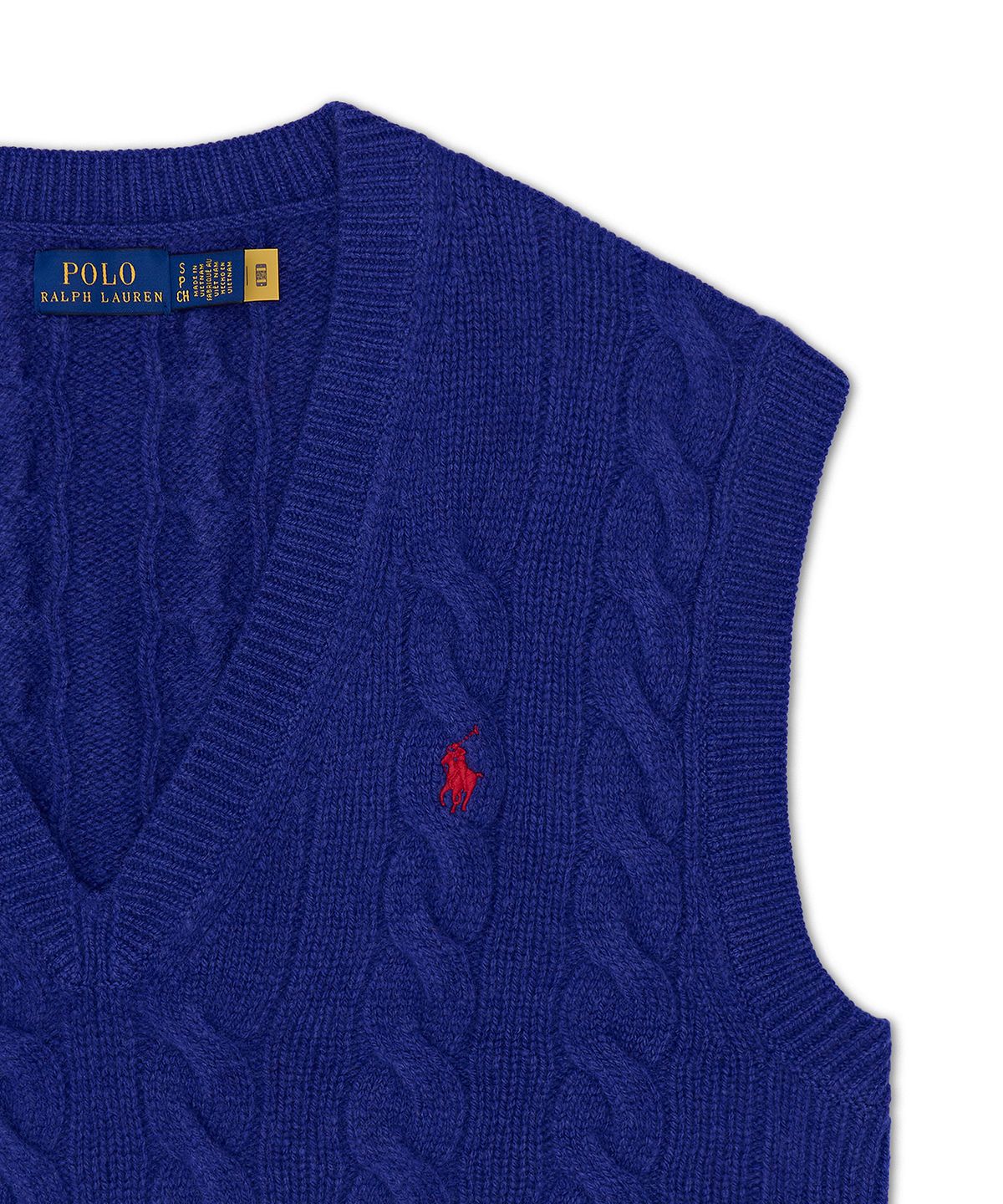 폴로 랄프 로렌(POLO RALPH LAUREN) 케이블 니트 울 캐시미어 스웨터 베스트-멀티 컬러