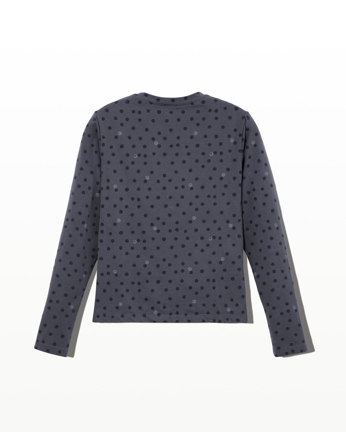 후포(HOOPOE) signature long sleeve bratop in dot print_charcoal