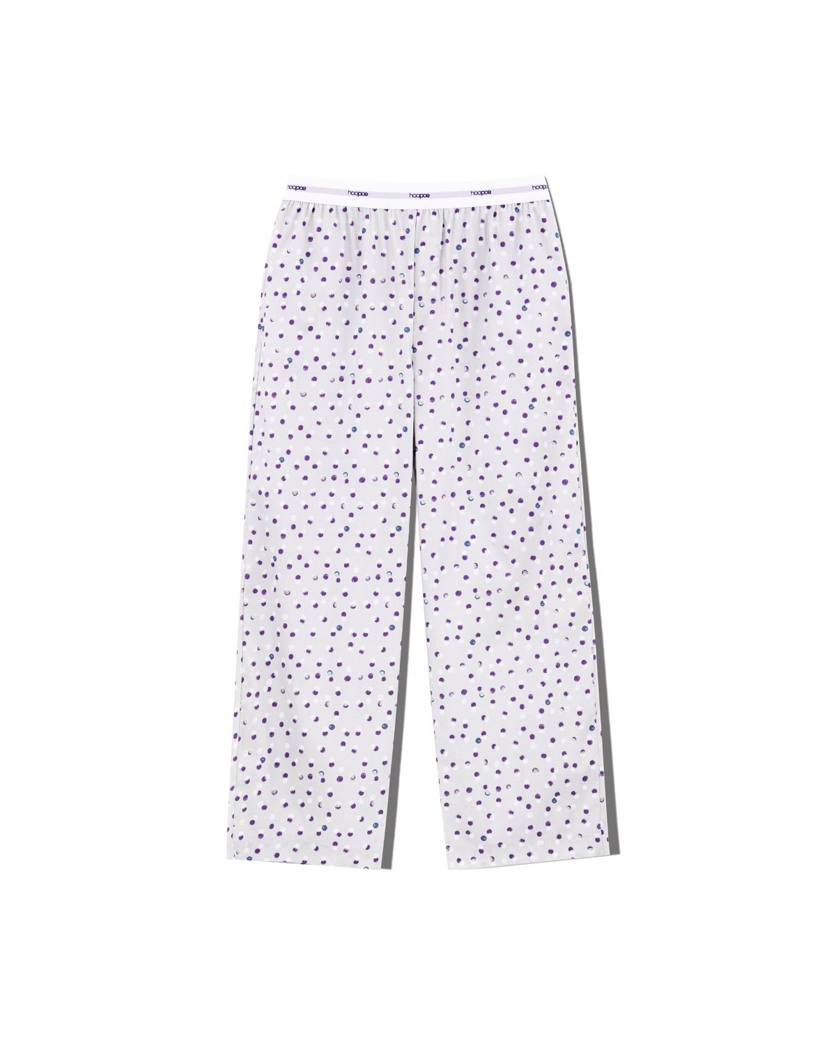 후포(HOOPOE) signature pajama pants in dot print_oyster grey
