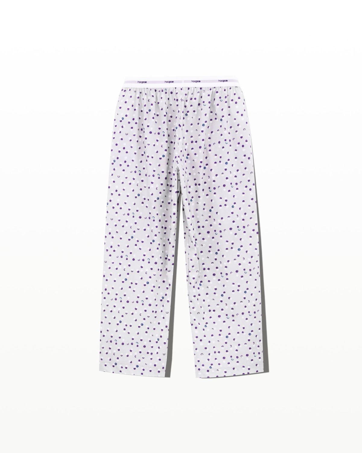 후포(HOOPOE) signature pajama pants in dot print_oyster grey