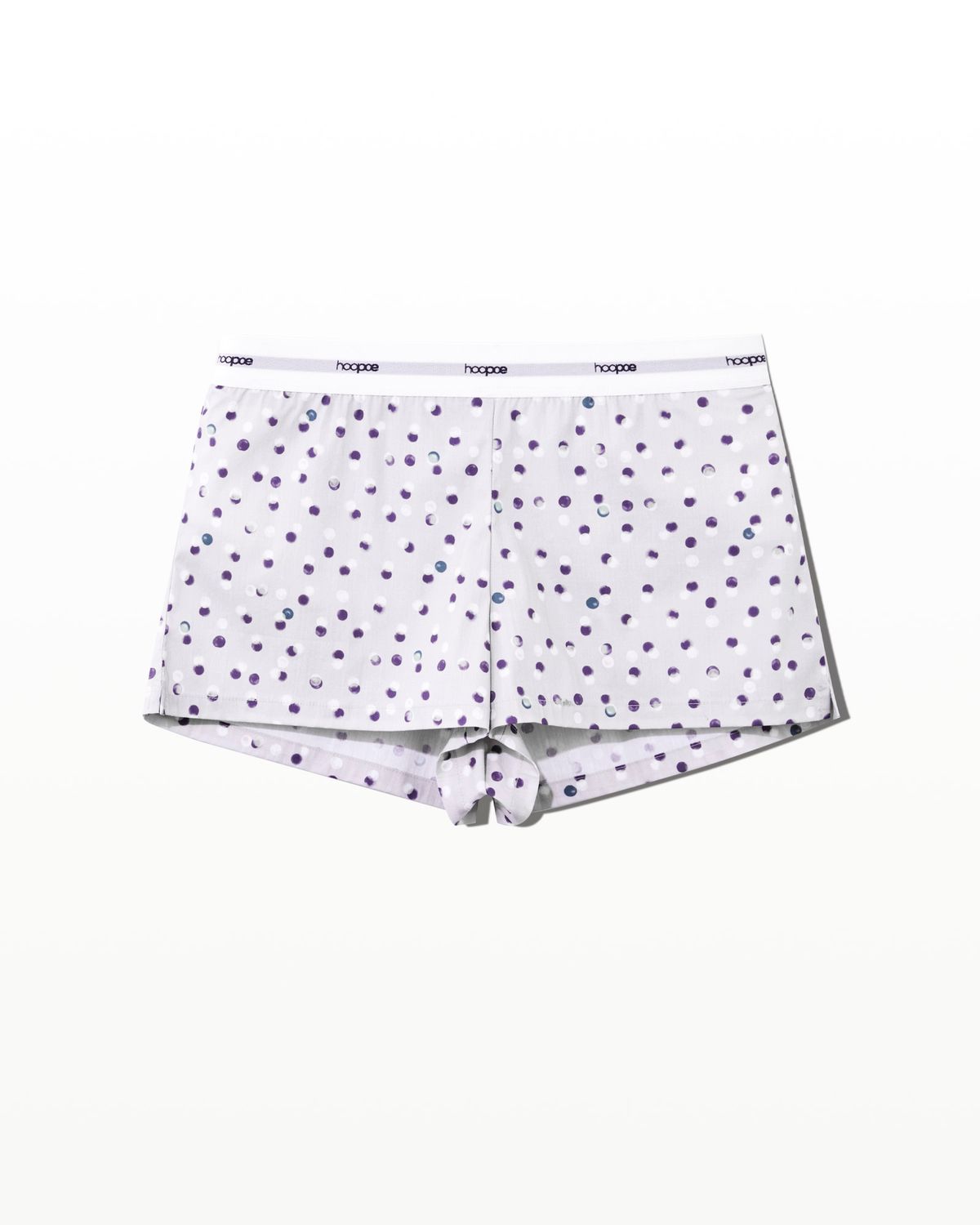 후포(HOOPOE) signature pajama shorts in dot print_oyster grey