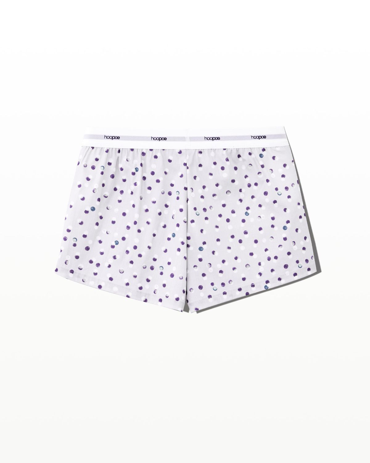 후포(HOOPOE) signature pajama shorts in dot print_oyster grey