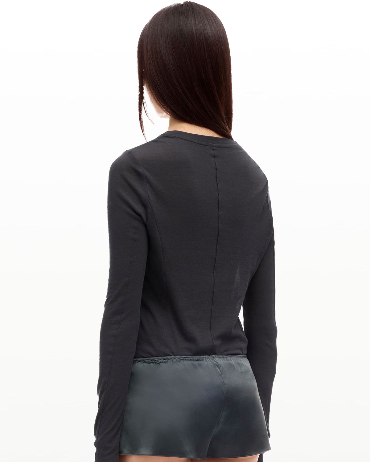 후포(HOOPOE) love sheer long sleeve t-shirt_deep forest