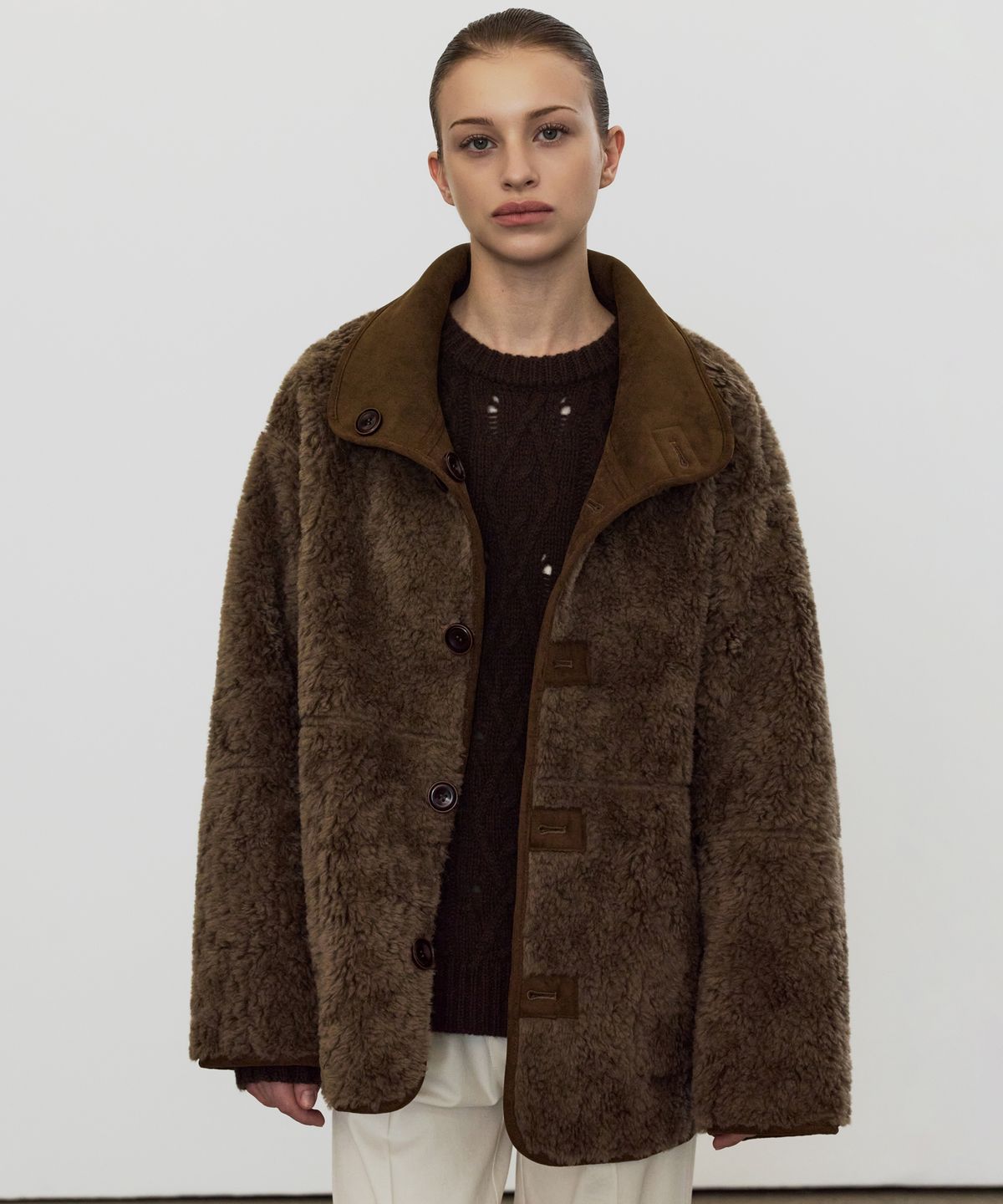 엘리오티(ELLIOTI) Lucia Wool Suede Half Coat_2Color