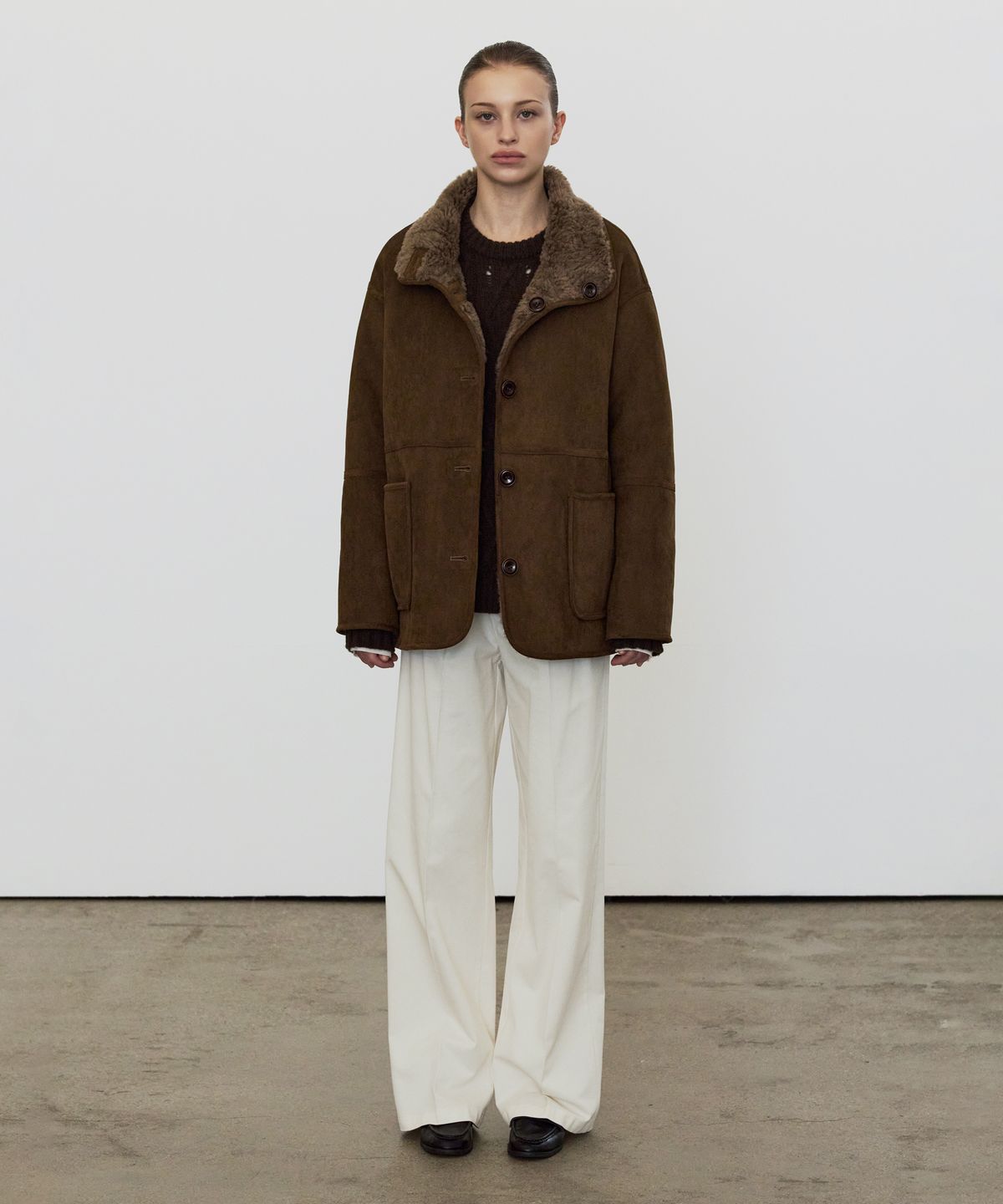 엘리오티(ELLIOTI) Lucia Wool Suede Half Coat_2Color