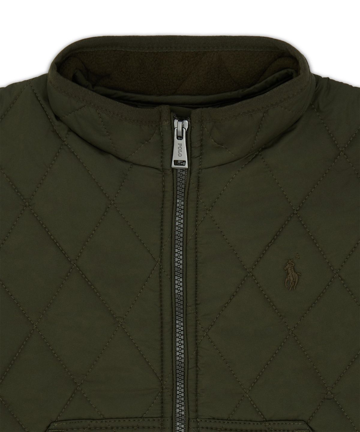 폴로 랄프 로렌 칠드런(POLO RALPH LAUREN CHILDREN) 플리스 라인 퀼트 베스트-다크 그린