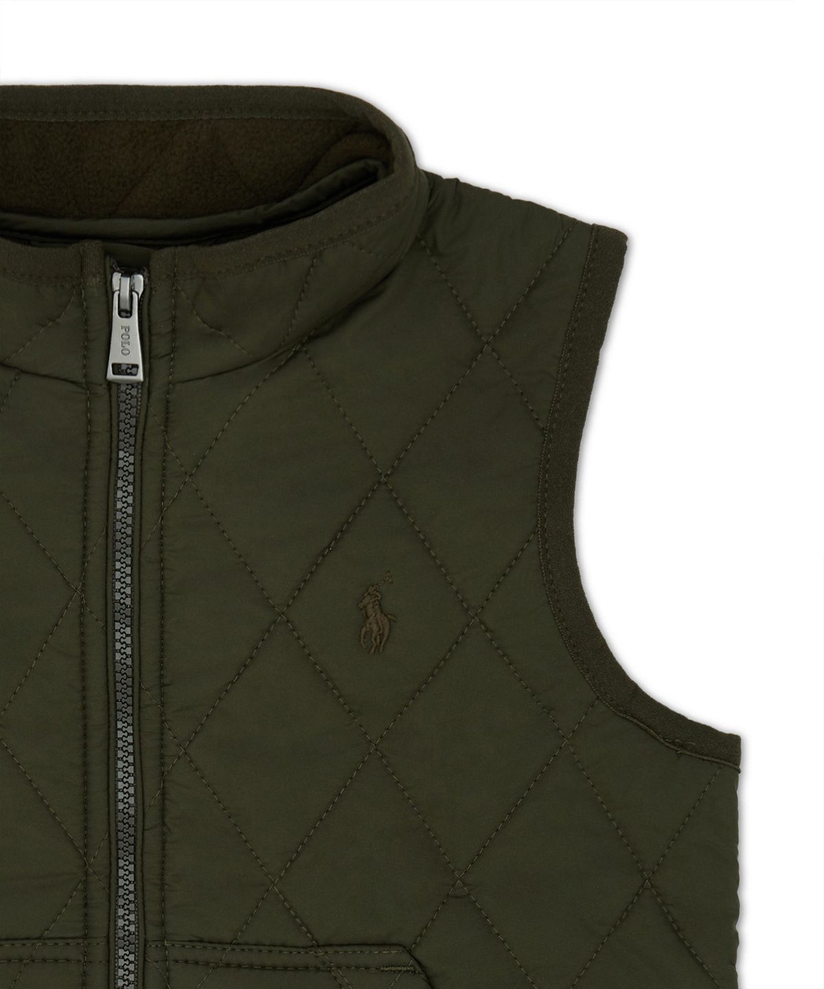 폴로 랄프 로렌 칠드런(POLO RALPH LAUREN CHILDREN) 플리스 라인 퀼트 베스트-다크 그린