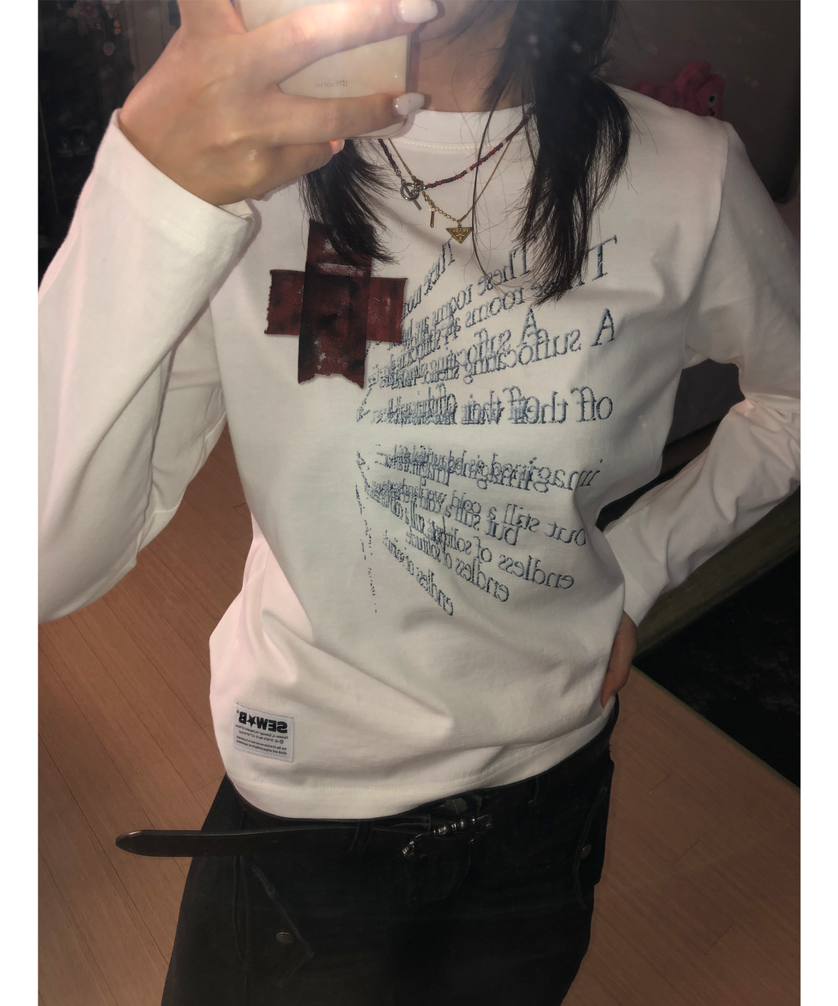 쏘비(SEW-B) 세미크롭 Red Band 긴팔티