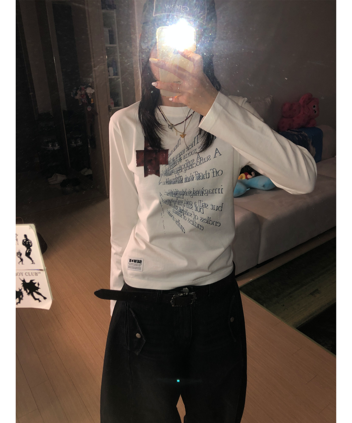 쏘비(SEW-B) 세미크롭 Red Band 긴팔티