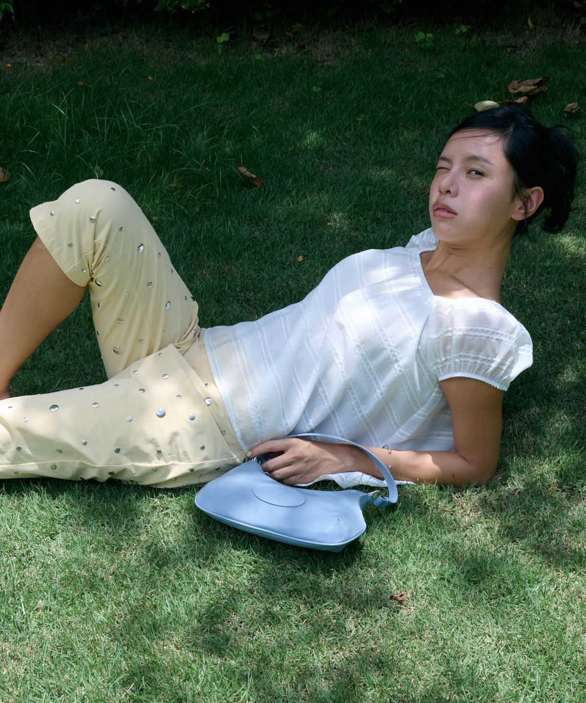 라츠유(LOTSYOU) lotsyou_Romi Shoulder Bag Sky Blue