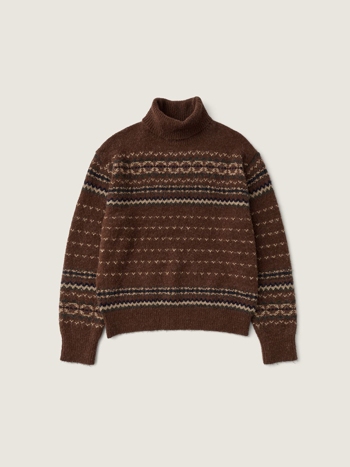 시엔느(SIENNE) Maya Turtleneck Jacquard Knit (Brown)